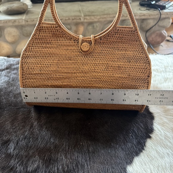 Rattan Bag Hand Woven In Kauai Hawaii Vintage New Never Used Made In Hawaii - Picture 10 of 12